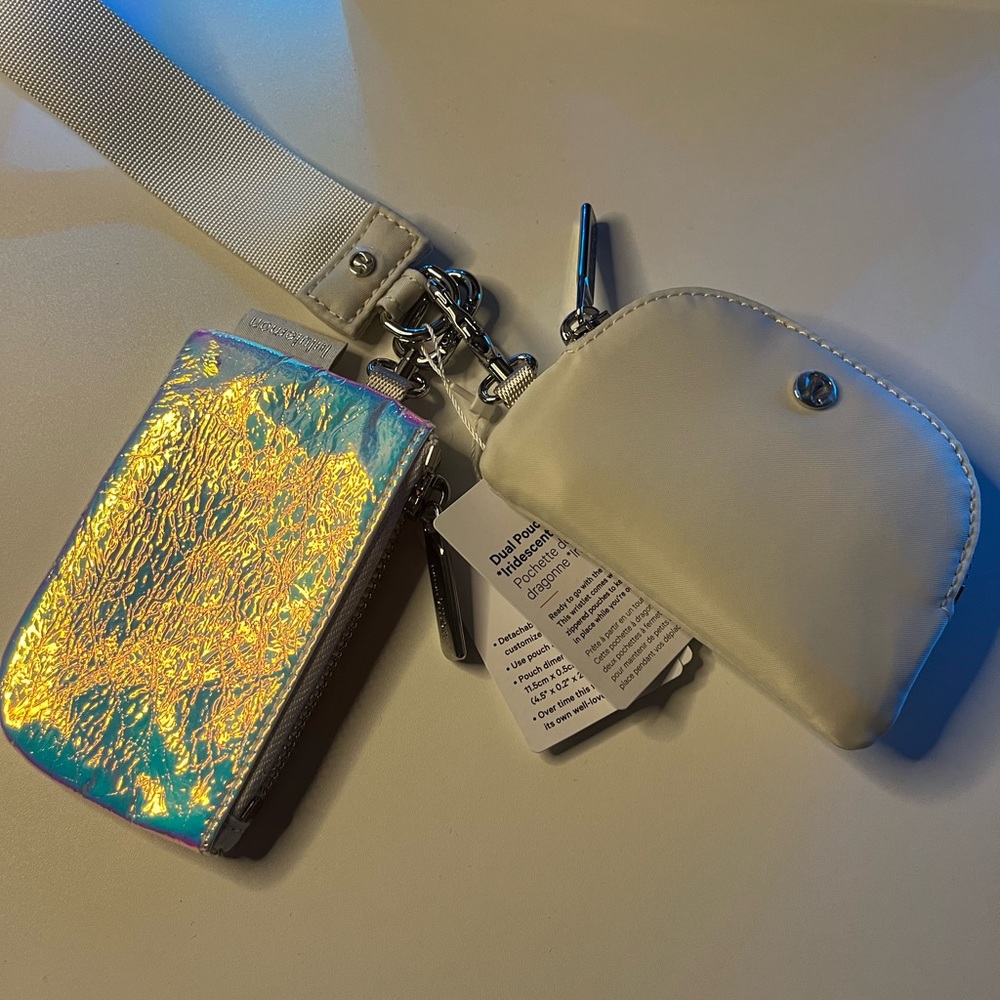 Lululemon Iridescent Card Holder and Cream Pouch Set